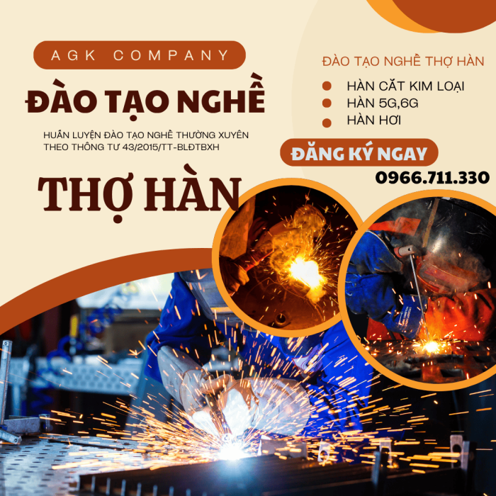 Trung Tâm Đào Tạo & Cấp Chứng Chỉ Nghề Hàn đạt chuẩn Bộ LĐTBXH