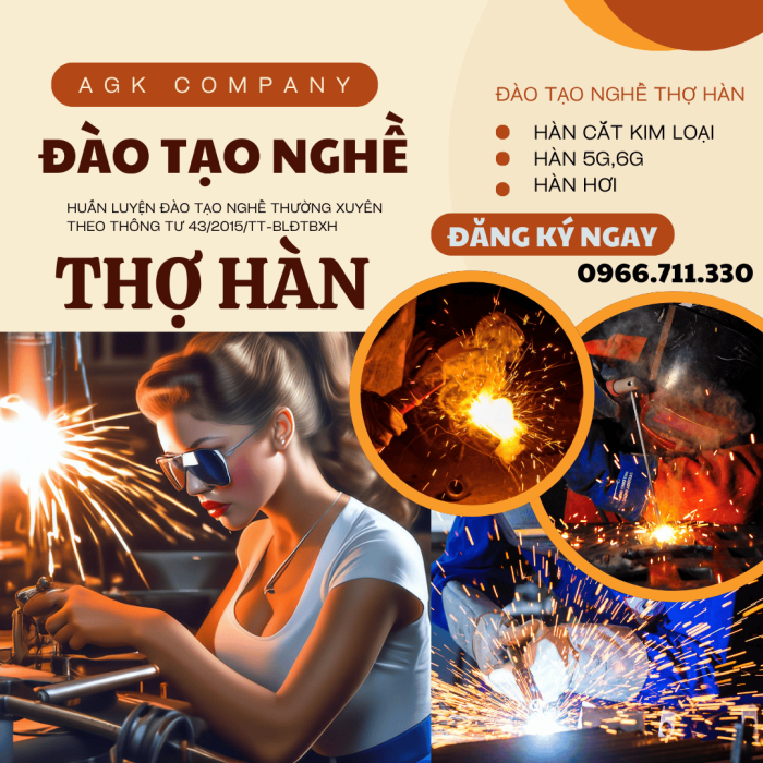 Đào Tạo & Cấp Chứng Chỉ Nghề Thợ Hàn 5G,6G Cấp Tốc