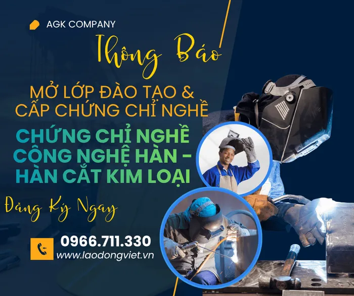 Đào Tạo & Cấp Chứng chỉ  Nghề Công Nghệ Hàn - Hàn Cắt Kim Loại