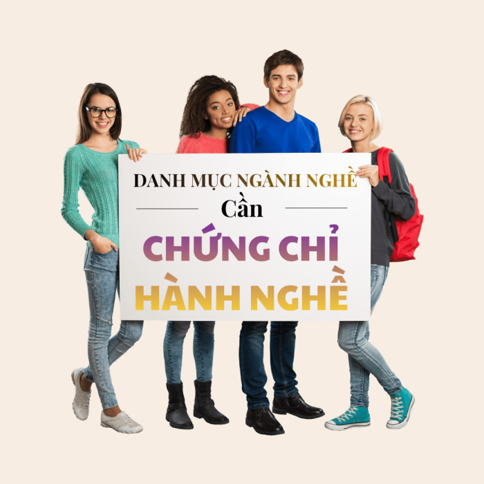 Danh mục ngành nghề cần các chứng chỉ hành nghề mới nhất