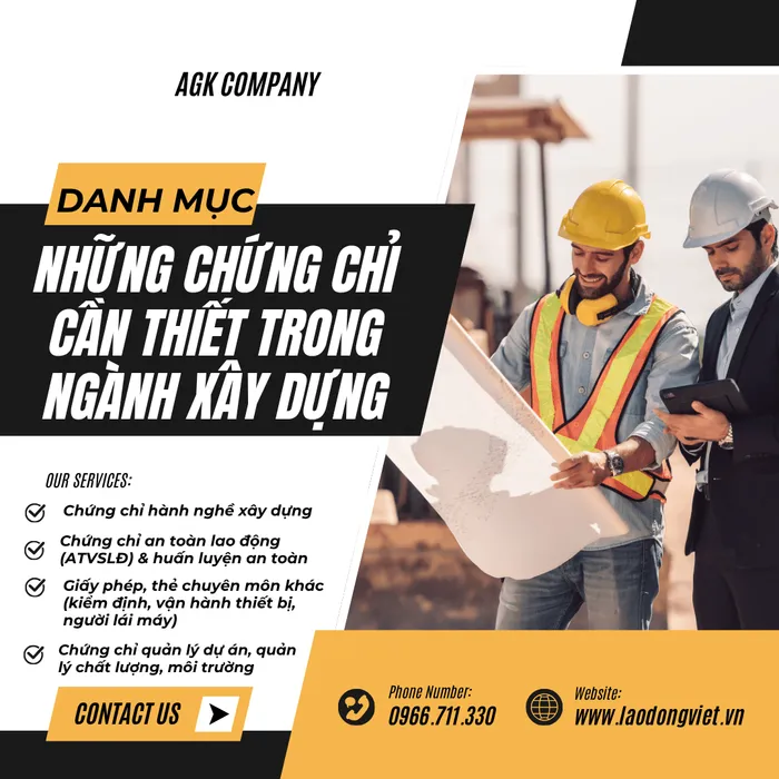Danh Mục Những chứng chỉ cần thiết trong ngành xây dựng 