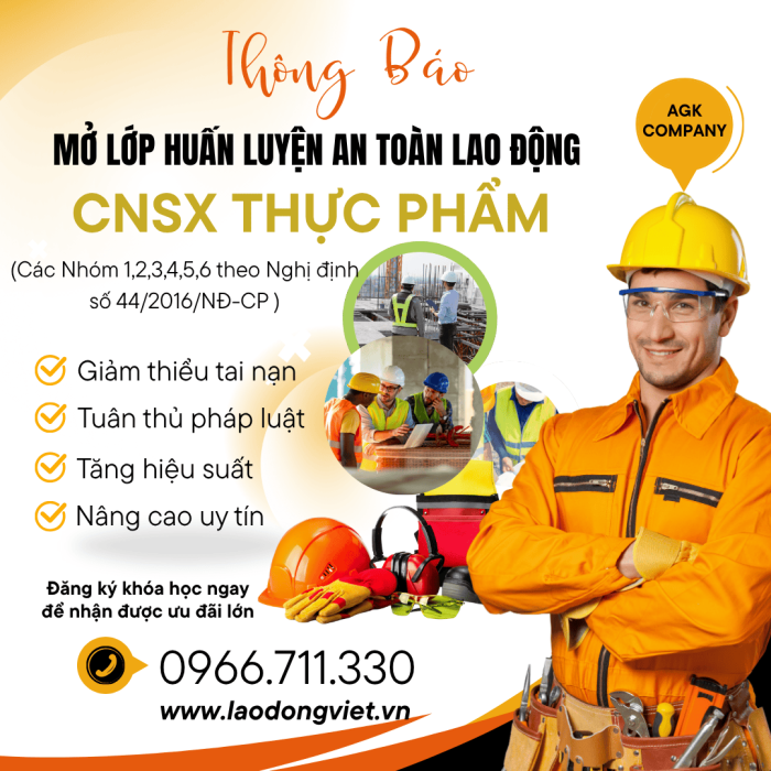 TRUNG TÂM HUẤN LUYỆN ATVSLĐ NGÀNH CN THỰC PHẨM