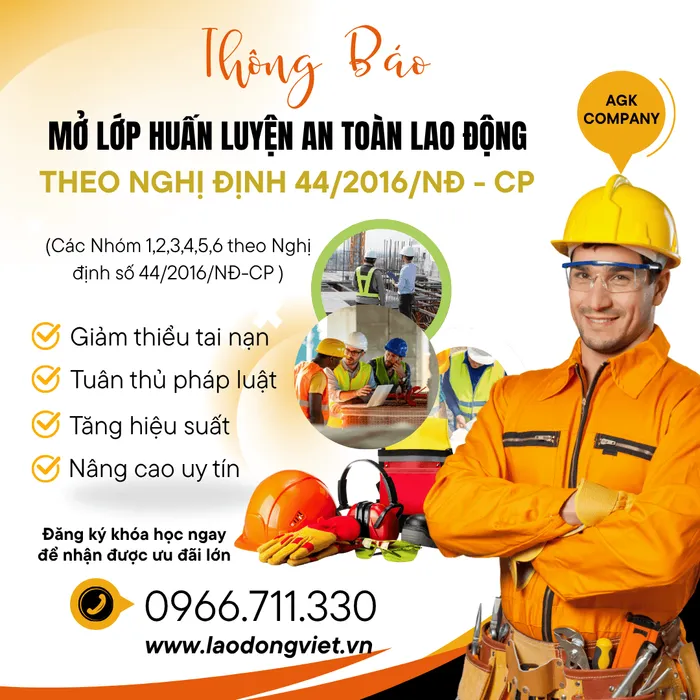 Dịch Vụ HLATVSLĐ THEO NGHỊ ĐỊNH 44/2016/NĐ - CP Tại Doanh Nghiệp