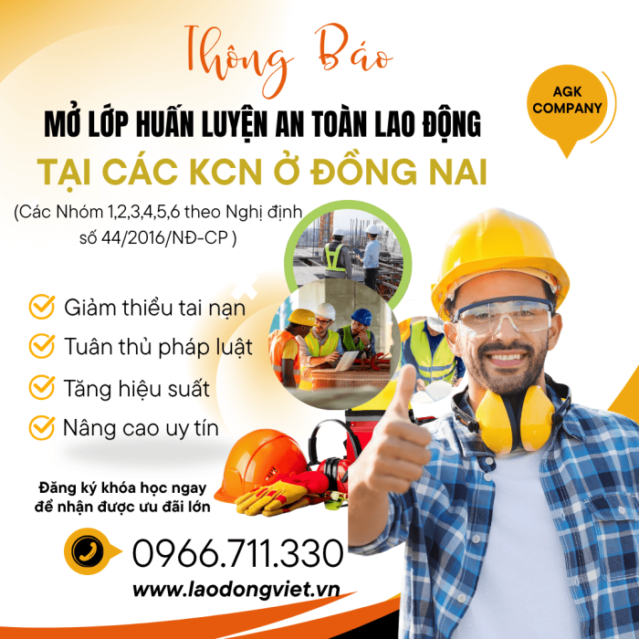 Huấn Luyện An Toàn VS Lao Động Tại Các KCN Ở Đồng Nai