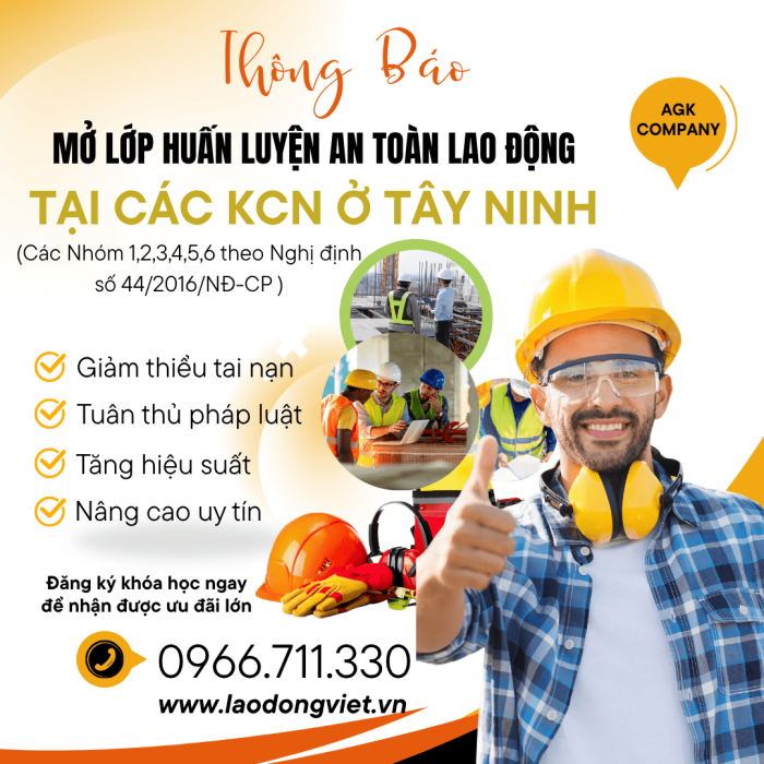 Huấn Luyện An Toàn VS Lao Động Tại Các KCN Ở Tây Ninh