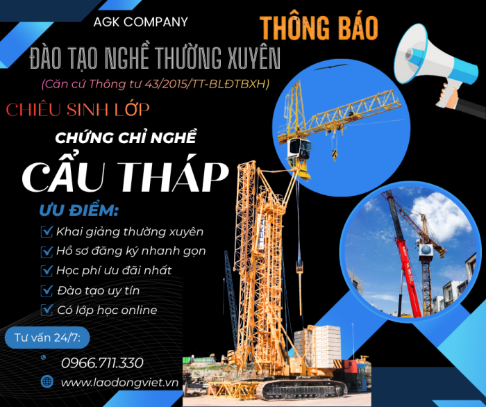 Đào Tạo & Cấp Chứng chỉ Nghề Vận Hành Cẩu Tháp