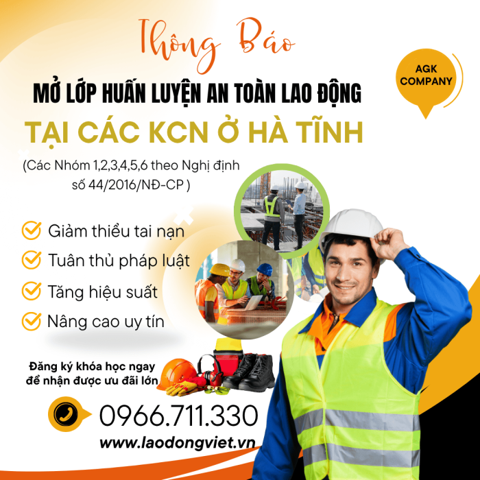 Huấn Luyện An Toàn VSLĐ Tại Các KCN Ở Hà Tĩnh