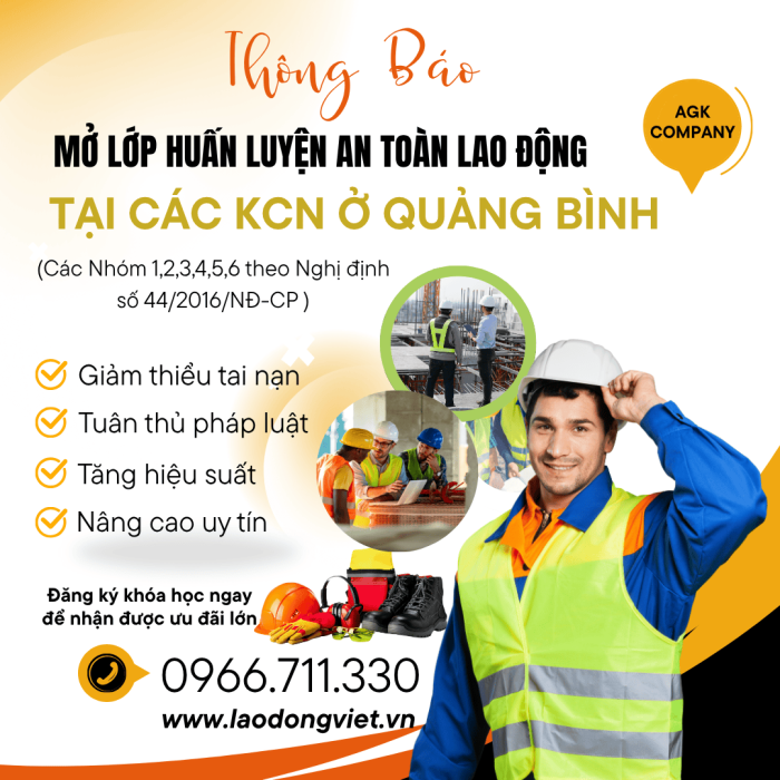 Huấn Luyện An Toàn VSLĐ Tại Các KCN Ở Quảng Bình