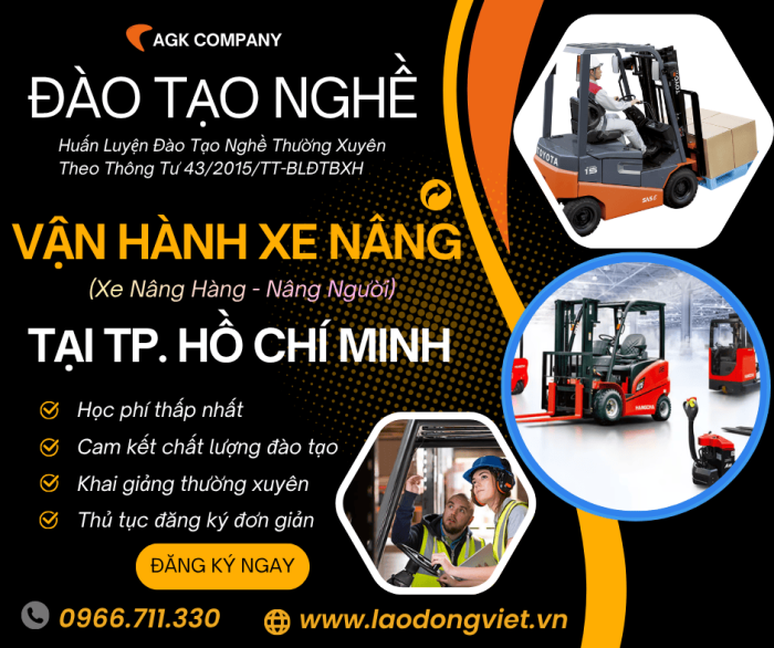 Học Lái Xe Nâng Tại TP Hồ Chí Minh – Đào Tạo Cấp Chứng Chỉ Vận Hành Xe Nâng