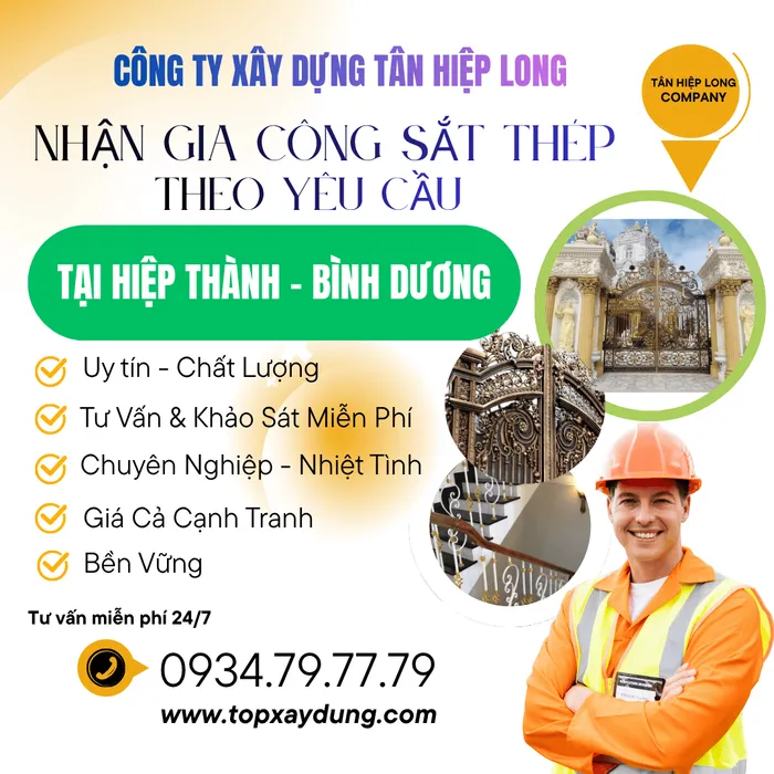 Chuyên làm Sắt Thép từ A-Z tại nhà trọn gói Tại Hiệp Thành