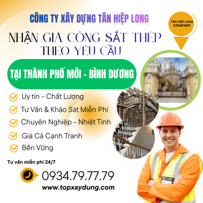 Chuyên làm Sắt Thép từ A-Z tại nhà trọn gói Tại Tp Mới – Bình Dương
