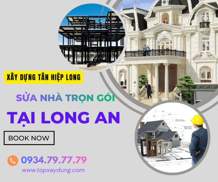 Dịch vụ Sửa Nhà/ Kho Xưởng Trọn Gói tại Long An Giá Rẻ 