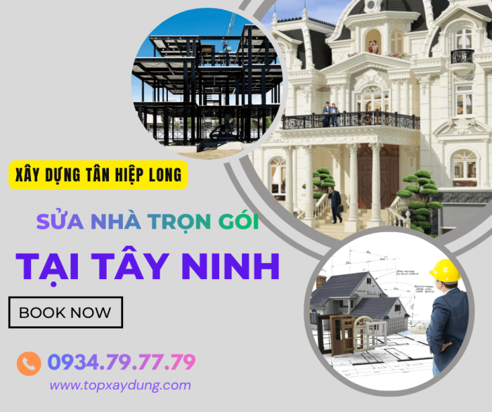 Dịch vụ Sửa Nhà/ Kho Xưởng Trọn Gói tại Tây Ninh Giá Rẻ 