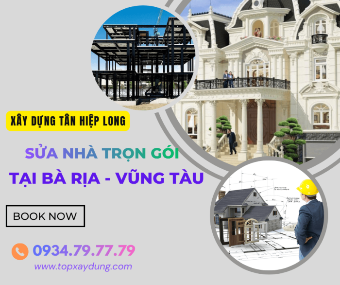 Dịch vụ Sửa Nhà/ Kho Xưởng Trọn Gói tại Bà Rịa - Vũng Tàu Giá Rẻ