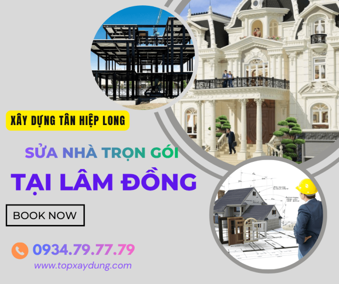 Dịch vụ Sửa Nhà/ Kho Xưởng Trọn Gói tại Lâm Đồng Giá Rẻ 