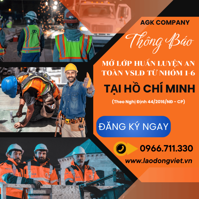 Khóa Huấn Luyện An Toàn Lao Động Các Nhóm 1 2 3 4 5 6