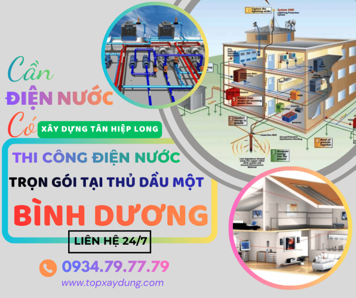 Thi Công Điện Nước Trọn Gói Tại TP Thủ Dầu Một - Bình Dương Uy Tín Giá Rẻ 