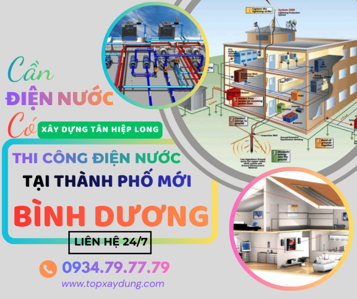 Thi Công Điện Nước Trọn Gói Tại TP Mới - Bình Dương Uy Tín Giá Rẻ 