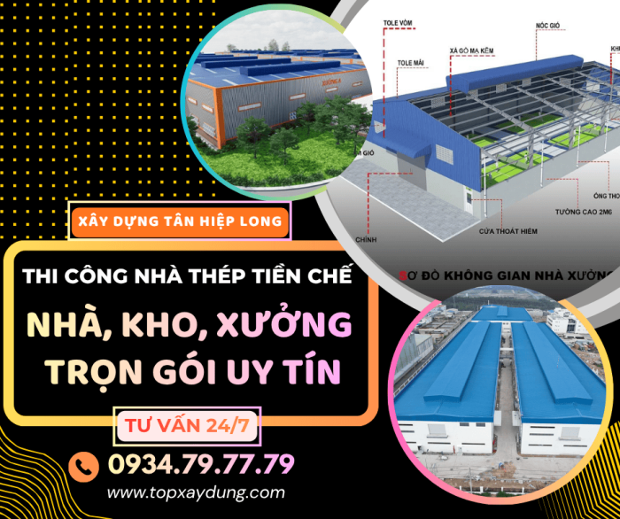 Thi Công Thi Công Nhà Thép Tiền Chế/Kho/Xưởng Trọn Gói I Xây Dựng Tân Hiệp Long