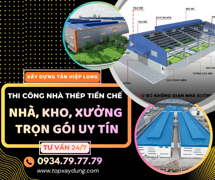Thi Công Nhà Thép Tiền Chế-Kho-Xưởng Trọn Gói I Xây Dựng Tân Hiệp Long