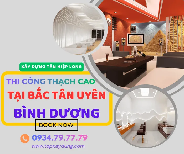 Nhận Thi Công Trần Vách Thạch Cao Trọn Gói tại Tân Uyên