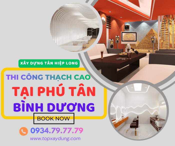 Nhận Thi Công Thạch Cao Trọn Gói tại Phú Tân - Bình Dương Giá Rẻ 