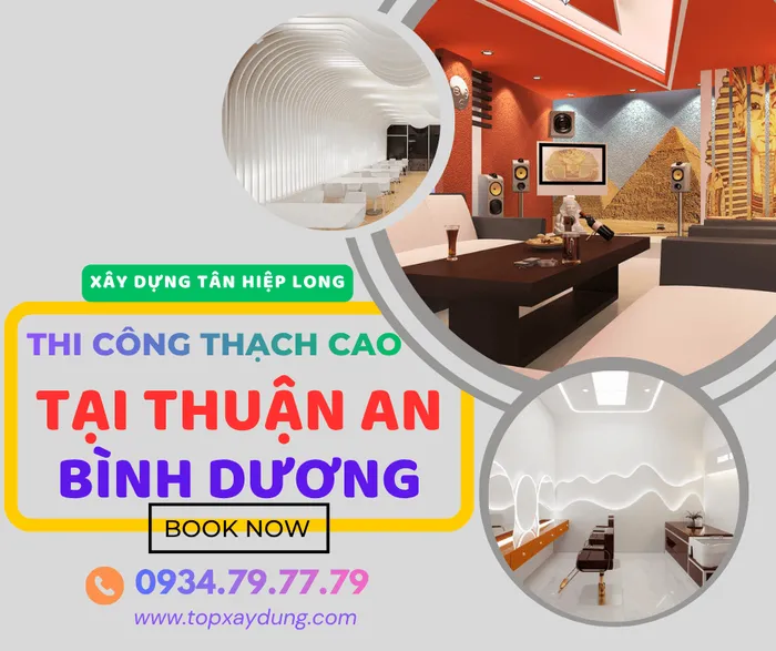 Nhận Thi Công Trần Vách Thạch Cao Trọn Gói tại Thuận An