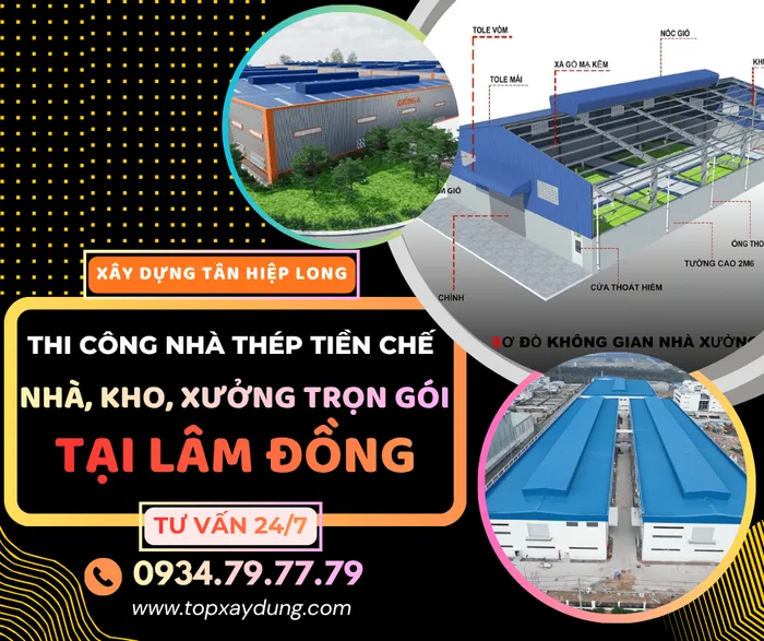 Thi Công Nhà Thép Tiền Chế Tại Lâm Đồng (Nhà-Kho-Xưởng)
