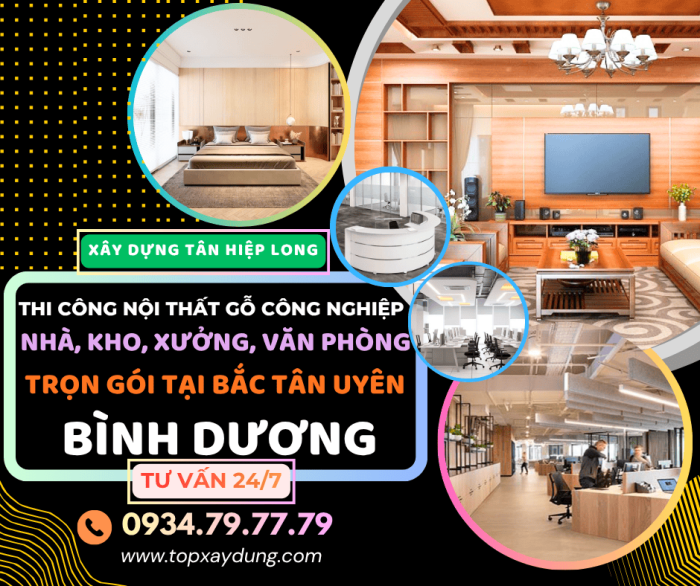 Thi Công Nội Thất Gỗ Công Nghiệp - MDF Giá Xưởng tại Bắc Tân Uyên