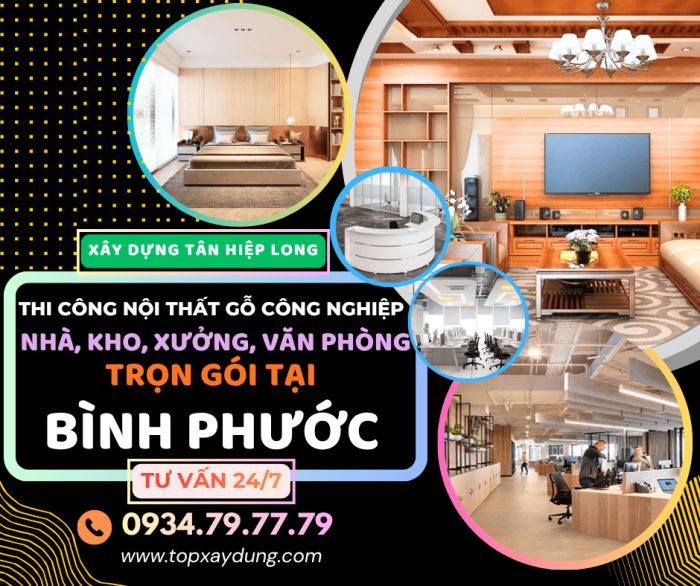 Thi Công Nội Thất Gỗ Công Nghiệp - MDF Giá Xưởng tại Bình Phước Trọn Gói
