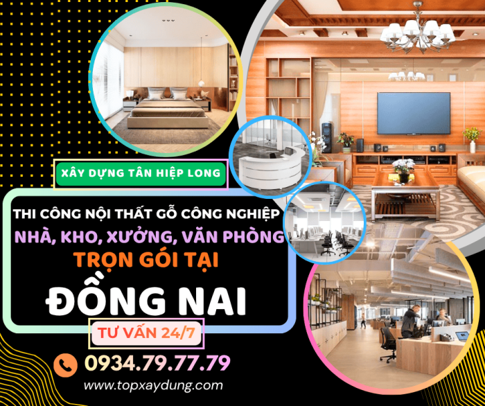 Thi Công Nội Thất Gỗ Công Nghiệp - MDF Giá Xưởng tại Đồng Nai Trọn Gói