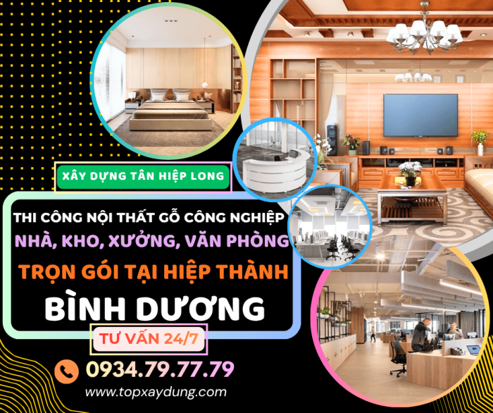 Thi Công Nội Thất Gỗ Công Nghiệp - MDF Giá Xưởng tại Hiệp Thành - Bình Dương
