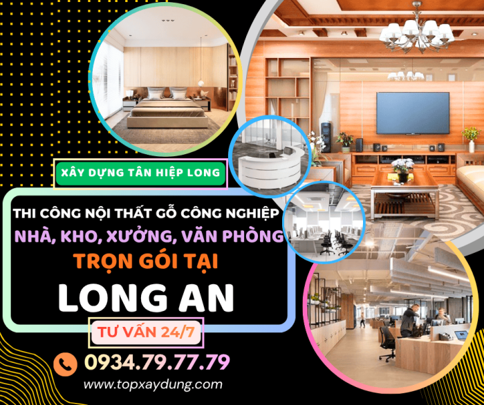 Thi Công Nội Thất Gỗ Công Nghiệp - MDF Giá Xưởng tại Long An Trọn Gói