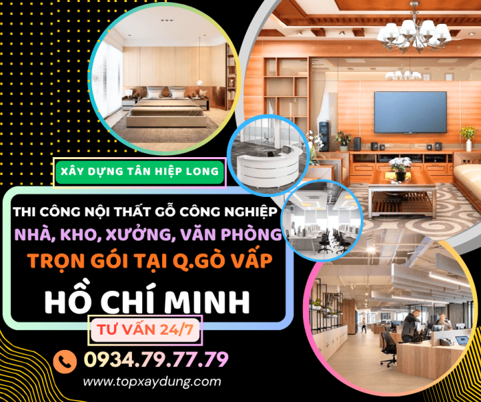 Thi Công Nội Thất Gỗ Công Nghiệp - MDF Giá Xưởng tại QGò Vấp-HCM