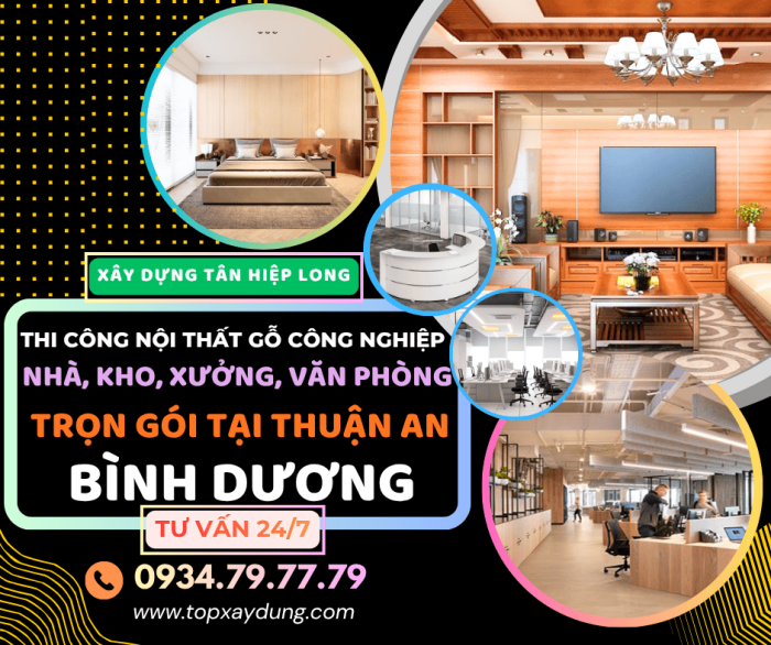 Thi Công Nội Thất Gỗ Công Nghiệp - MDF Giá Xưởng tại Thuận An