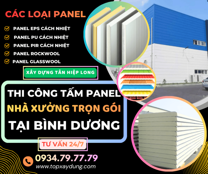 Báo Giá Thi Công Tấm Panel Nhà Xưởng tại Bình Dương Trọn Gói