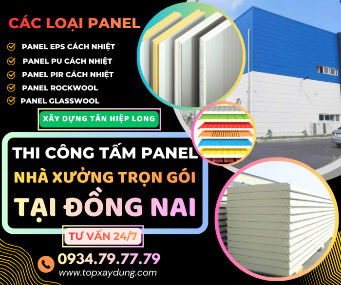 Báo Giá Thi Công Tấm Panel Nhà Xưởng tại Đồng Nai Trọn Gói