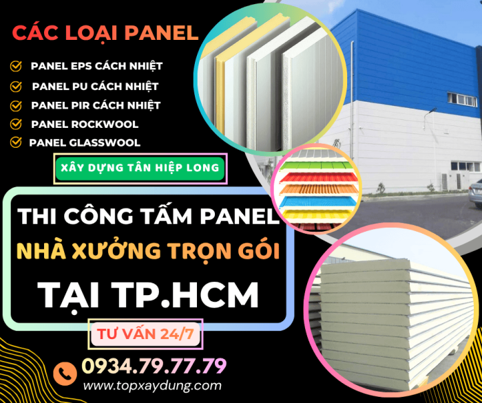 Báo Giá Thi Công Tấm Panel Nhà Xưởng tại TpHCM Trọn Gói