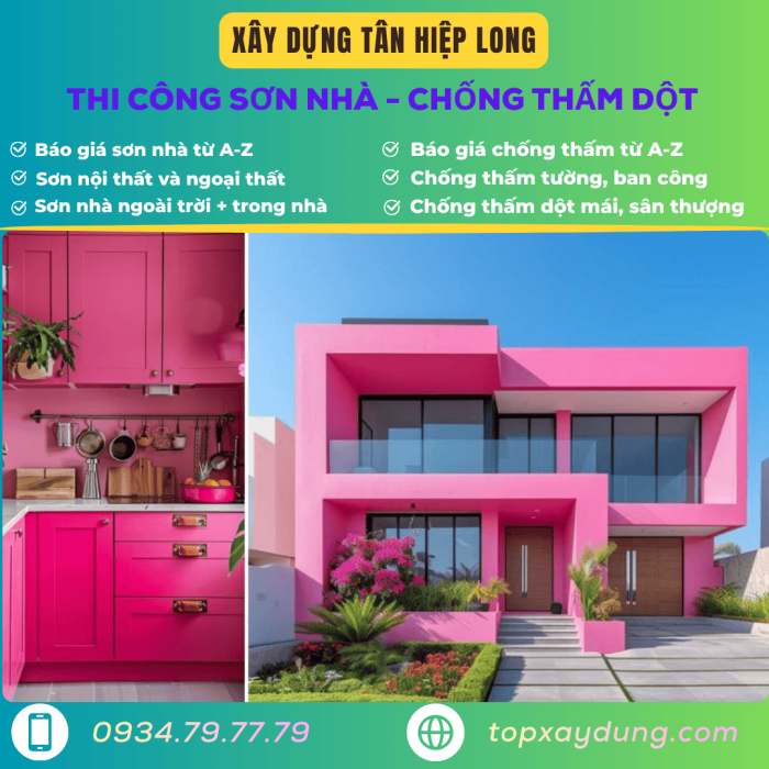 Báo giá Sơn Nhà – Chống Thấm Dột trọn gói từ A-Z I Xây Dựng Tân Hiệp Long