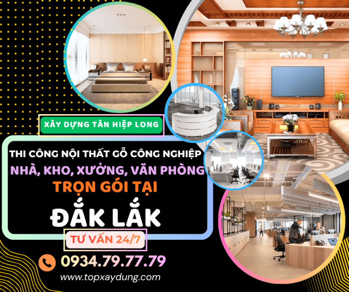 Thi Công Nội Thất Gỗ Công Nghiệp tại Đắk Lắk (MDF Giá Xưởng)