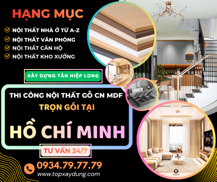 Thi Công Nội Thất Gỗ Công Nghiệp - MDF Giá Xưởng tại TpHCM