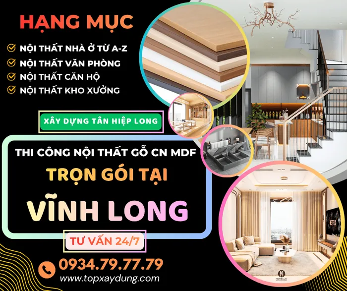 Thi Công Nội Thất Gỗ Công Nghiệp tại Vĩnh Long (MDF Giá Xưởng)