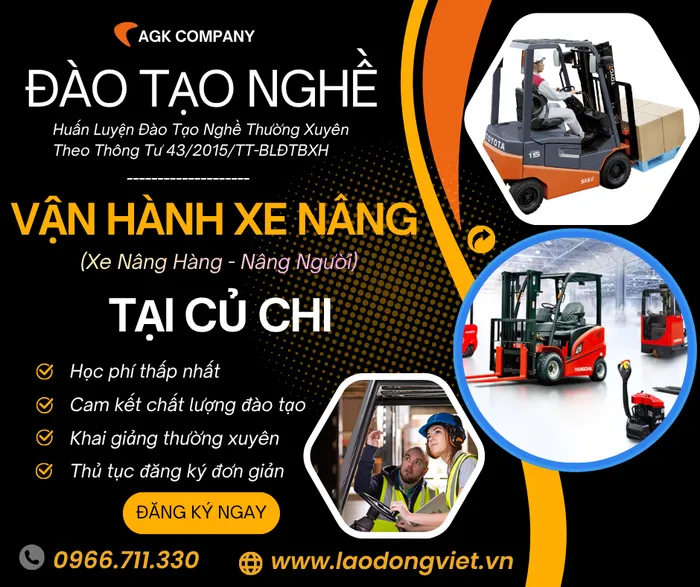 Học Lái Xe Nâng Tại Củ Chi – Đào Tạo Cấp Chứng Chỉ Nghề Vận Hành Xe Nâng