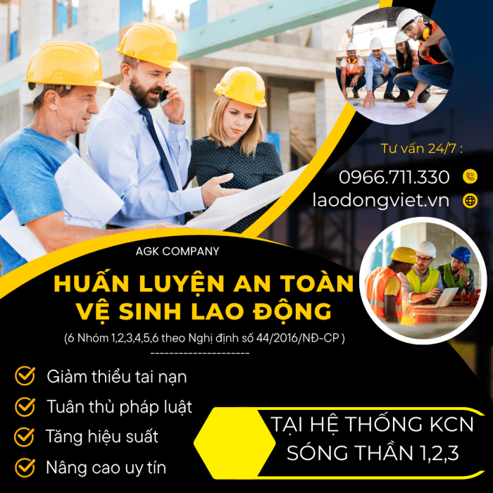 Huấn Luyện An Toàn Lao Động cho KCN Sóng Thần 1-2-3