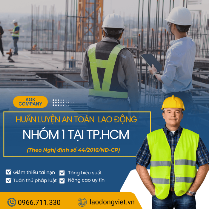 Huấn Luyện An Toàn Lao Động Nhóm 1 tại TpHCM