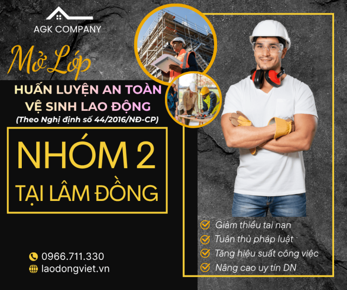 Huấn Luyện An Toàn Lao Động Nhóm 2 ở Lâm Đồng