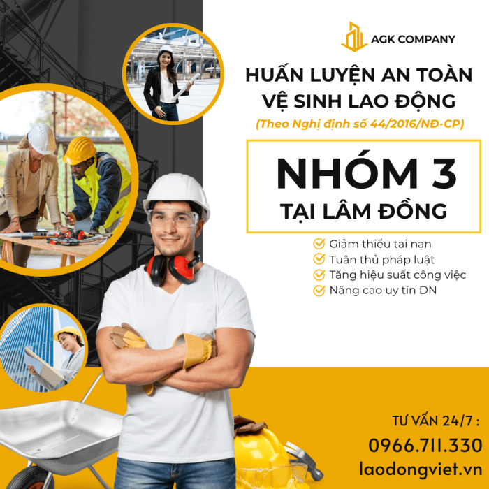 Huấn Luyện An Toàn Lao Động Nhóm 3 ở Lâm Đồng