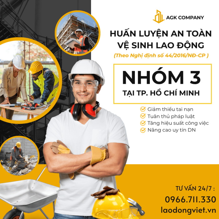 Huấn Luyện An Toàn Lao Động Nhóm 3 tại TpHồ Chí Minh