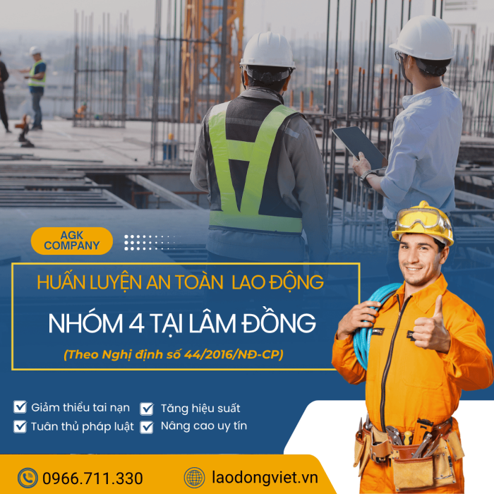 Huấn Luyện An Toàn Lao Động Nhóm 4 ở Lâm Đồng