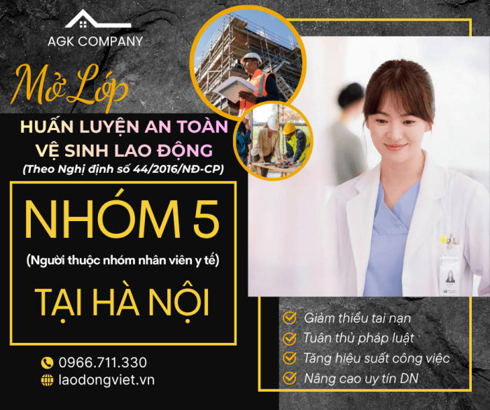 Huấn Luyện An Toàn Lao Động Nhóm 5 ở Hà Nội